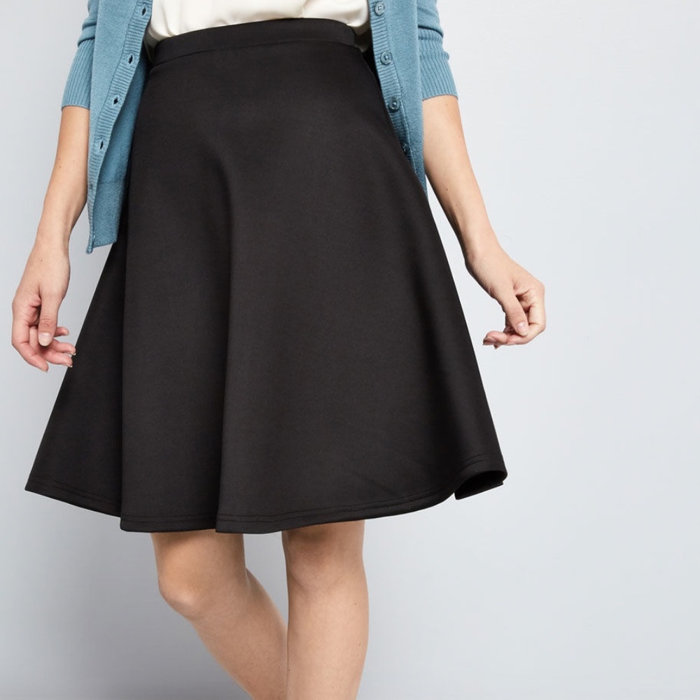 En Pointe Accompanist A-Line Skirt Black Modcloth